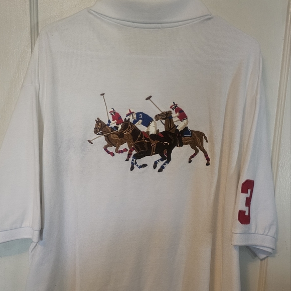 Polo by Ralph Lauren White Polo Shirt with Red Accent - Picture 3 of 5